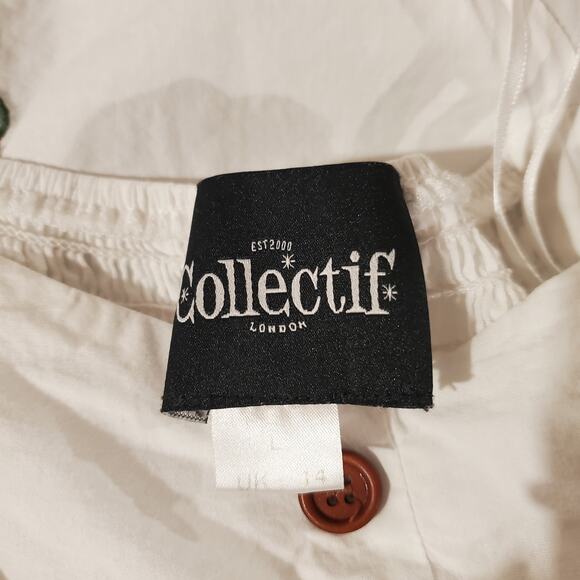 Collectif London Cactus Button Swing Dress Size 10 Southwestern Pinup Pockets - Picture 7 of 13